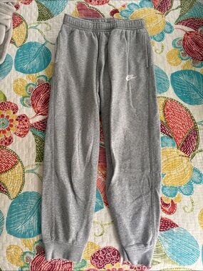 Nike Gray Joggers with White Swoosh